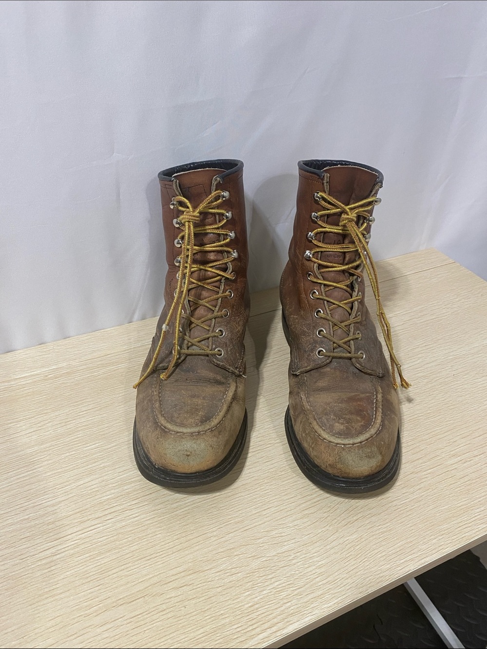 Red Wing Steel Toe Brown Leather Lace-Up Work Boots